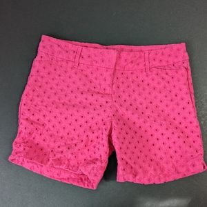 Women's Pink Eyelet Shorts Size 8